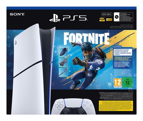 Sony PlayStation 5 Digital Edition - Fortnite Flowering Chaos Bundle 825 GB Wi-Fi Nero, Bianco