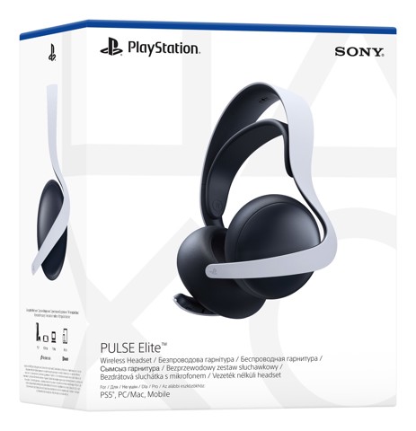 Sony PULSE Elite Auricolare Con cavo e senza cavo A Padiglione Gaming Bluetooth Base di ricarica Nero, Bianco