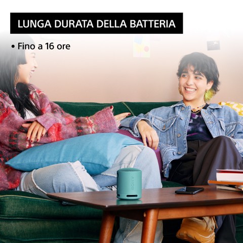 Sony SRS-XB100 - Speaker Wireless Bluetooth, portatile, leggero, compatto, da esterno, da viaggio, resistente IP67 impermeabile e antipolvere, batteria da 16 ore, cinturino versatile, chiamate in vivavoce - Blu