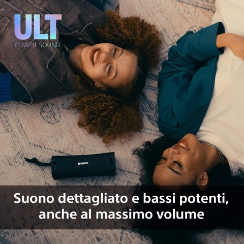 Sony ULT FIELD 1 Speaker portatile wireless Bluetooth con ULT POWER SOUND, bassi potenti, IP67, impermeabile, antipolvere, antiurto, batteria da 12 ore, qualità chiamata chiara, anche da esterno, viaggio