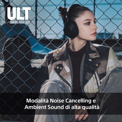 Sony ULT WEAR - Cuffie Bluetooth Wireless con ULT POWER SOUND, bassi profondi, Noise Cancelling, ottima qualità delle chiamate, durata della batteria fino a 30 ore, IOS e Android