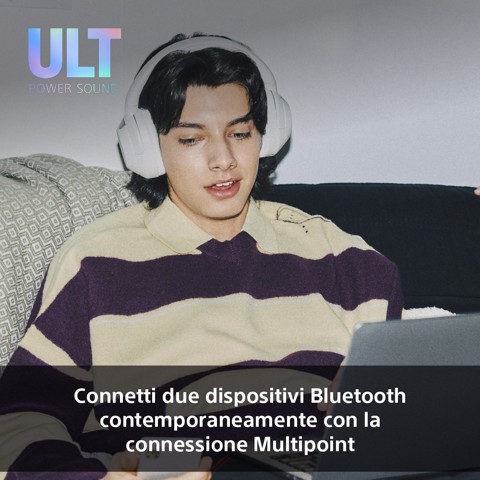 Sony ULT WEAR - Cuffie Bluetooth Wireless con ULT POWER SOUND, bassi profondi, Noise Cancelling, ottima qualità delle chiamate, durata della batteria fino a 30 ore, IOS e Android