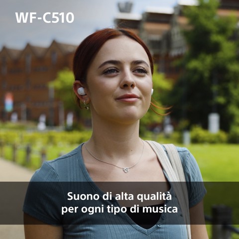 Sony WF-C510 | Cuffie True Wireless - Suono di alta qualità, Equalizzatore personalizzabile, Design Confortevole, Batteria da 22 ore, Ricarica Rapida, Connessione Multipoint Bluetooth, Ambient Sound Mode, Spotify Tap, Classificazione IPX4 - Bianco