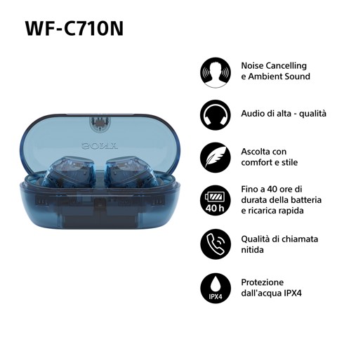 Sony WFC710NL.CE7 cuffia e auricolare True Wireless Stereo (TWS) In-ear Musica e Chiamate USB tipo-C Bluetooth Blu