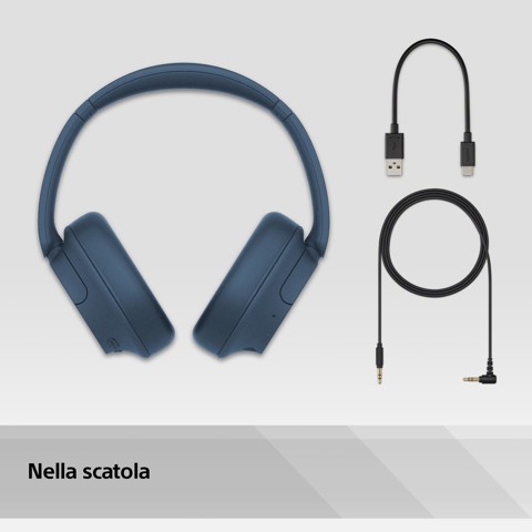 Sony WH-CH720N Auricolare Con cavo e senza cavo A Padiglione Musica e Chiamate USB tipo-C Bluetooth Blu