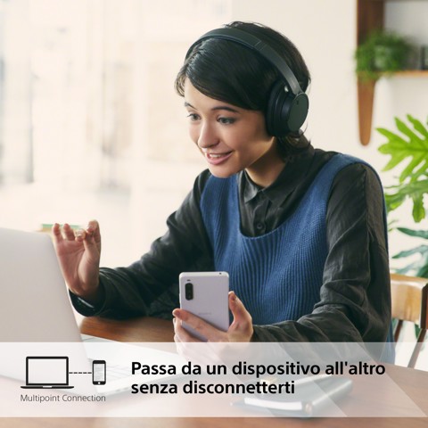 Sony WH-CH720N Cuffie Bluetooth wireless con cancellazione del rumore - Durata della batteria fino a 35 ore e ricarica rapida - Nero
