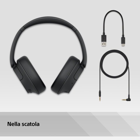 Sony WH-CH720N Cuffie Bluetooth wireless con cancellazione del rumore - Durata della batteria fino a 35 ore e ricarica rapida - Nero