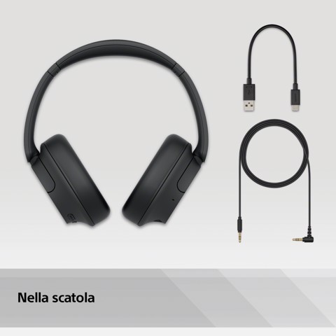 Sony WH-CH720N Cuffie Bluetooth wireless con cancellazione del rumore - Durata della batteria fino a 35 ore e ricarica rapida - Nero