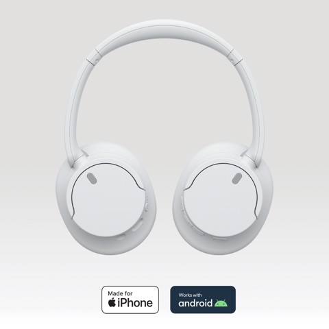 Sony WH-CH720N Cuffie Bluetooth wireless con cancellazione del rumore - Durata della batteria fino a 35 ore e ricarica rapida - Bianco