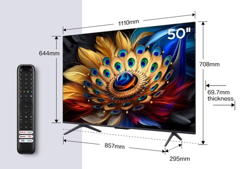 TCL C65 Series Serie C6 Smart TV QLED 4K 50" 50C655, Dolby Vision, Dolby Atmos, Google TV
