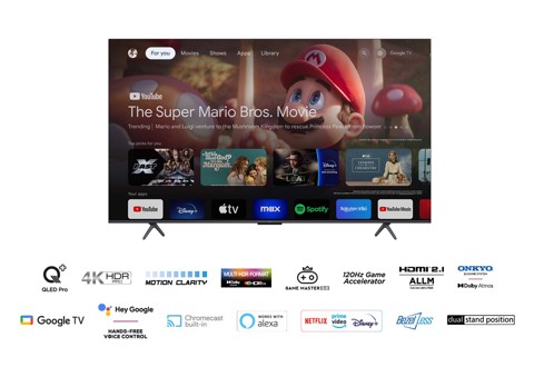 TCL C65 Series Serie C6 Smart TV QLED 4K 75" 75C655, audio Onkyo con subwoofer, Dolby Vision - Atmos, Google TV