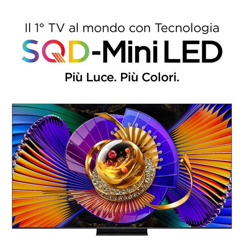 TCL C7L TV 55C7L SQD‑Mini LED da 55", 4K HDR, 2700 nit, 800 zone di dimming, Google TV, 144Hz, Dolby Vision & Atmos, Audio Bang & Olufsen
