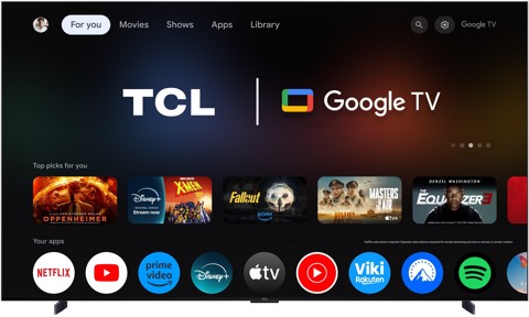 TCL C7L TV 98C7L SQD‑Mini LED da 98", 4K HDR, 3000 nit, 2.176 zone di dimming, Google TV, 144Hz, Dolby Vision & Atmos, Audio Bang & Olufsen