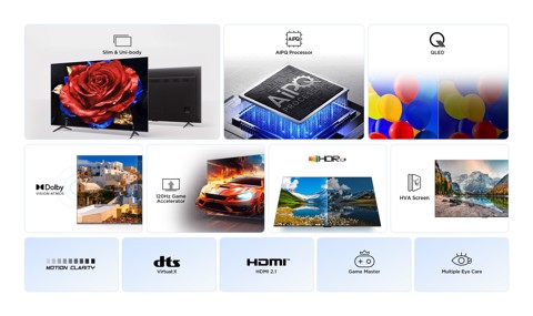 TCL P79K Serie Smart TV QLED 4K 55" 55P79K, Dolby Vision - Atmos, HDR10+, Google TV
