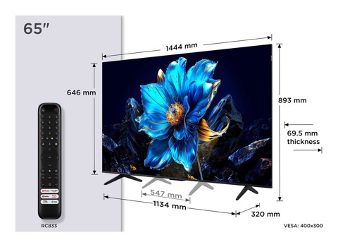 TCL P79K Serie Smart TV QLED 4K 65" 65P79K, Dolby Vision - Atmos, HDR10+, Google TV