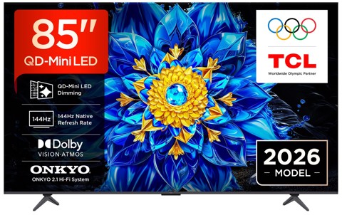 TCL P8L TV 85P8L – QD-Mini LED 65", 4K HDR, Google TV, 144Hz VRR, Audio Onkyo 2.1