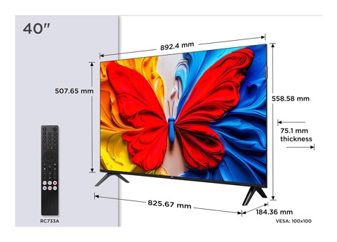 TCL S59K Serie Smart TV QLED FHD 40" 40S59K, Dolby Audio, HDR10, Android TV