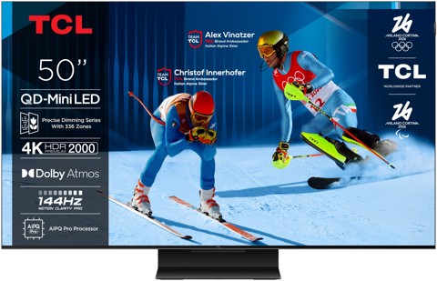 TCL Serie Smart TV QD-MiniLED 4K 50" 50C7K, 144Hz, Dolby Vision IQ & Atmos, Google TV