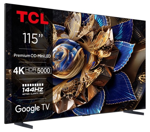 TCL X95 Serie Smart TV Mini LED 4K 115" 115X955, 144Hz, audio Onkyo 6.2.2, Google TV