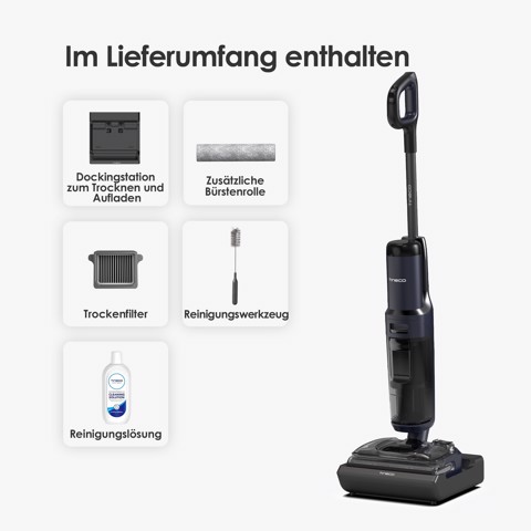 Tineco Floor ONE S7 Stretch Lavapavimenti, Design reclinabile a 180°, aspirazione 21000 Pa, zero grovigli, 50 minuti di autonomia, auto-pulizia FlashDry a 85°C
