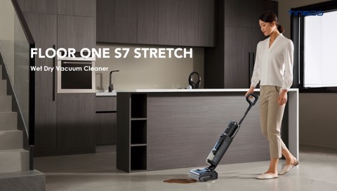 Tineco Floor ONE S7 Stretch Lavapavimenti, Design reclinabile a 180°, aspirazione 21000 Pa, zero grovigli, 50 minuti di autonomia, auto-pulizia FlashDry a 85°C
