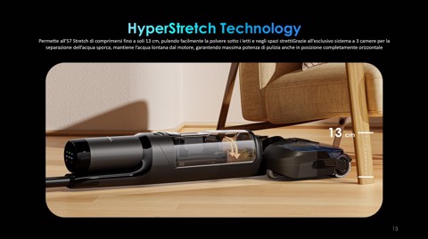 Tineco Floor ONE S7 Stretch Lavapavimenti, Design reclinabile a 180°, aspirazione 21000 Pa, zero grovigli, 50 minuti di autonomia, auto-pulizia FlashDry a 85°C