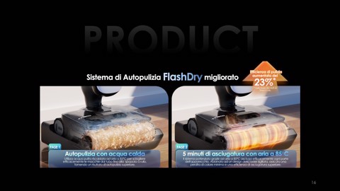 Tineco Floor ONE S7 Stretch Lavapavimenti, Design reclinabile a 180°, aspirazione 21000 Pa, zero grovigli, 50 minuti di autonomia, auto-pulizia FlashDry a 85°C