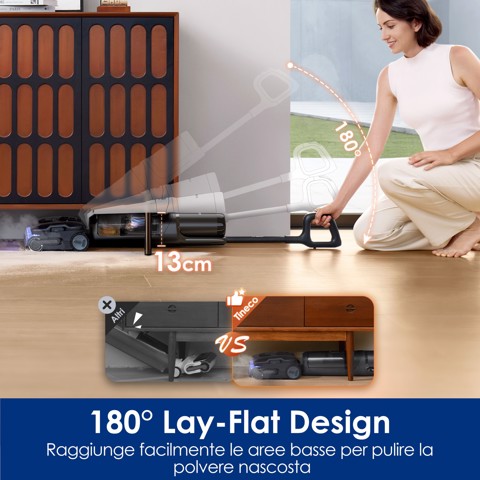 Tineco FLOOR ONE S7 Stretch Steam Lavapavimenti a Vapore, 140℃ HyperSteam, Design reclinabile a 180° , Design Anti-groviglio, Auto-pulizia FlashDry, Fino a 80 min di autonomia