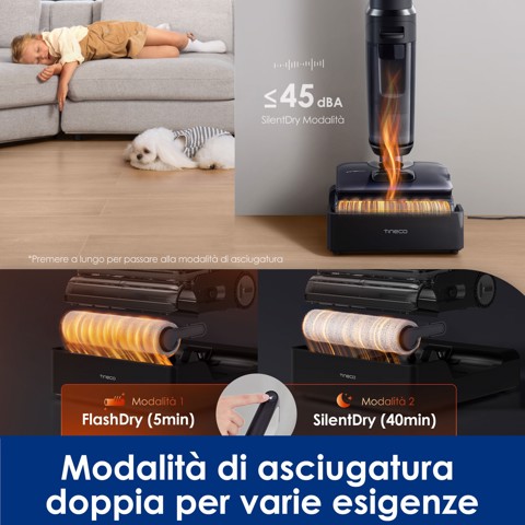Tineco FLOOR ONE S7 Stretch Steam Lavapavimenti a Vapore, 140℃ HyperSteam, Design reclinabile a 180° , Design Anti-groviglio, Auto-pulizia FlashDry, Fino a 80 min di autonomia