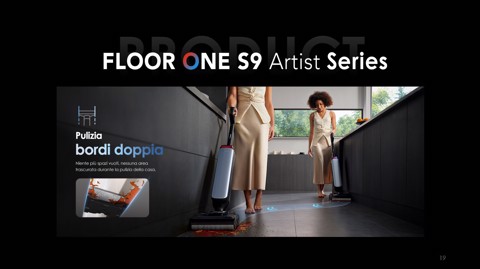 Tineco Floor One S9 Artist Premium Lavapavimenti, Aspirazione di 22 kPa, 360° SmoothDrive, Anti-Tangle, Auto-Pulizia Flashdry a 85°C, 50 Minuti di Autonomia, 180° Lay-Flat