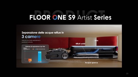 Tineco Floor One S9 Artist Premium Lavapavimenti, Aspirazione di 22 kPa, 360° SmoothDrive, Anti-Tangle, Auto-Pulizia Flashdry a 85°C, 50 Minuti di Autonomia, 180° Lay-Flat