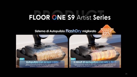 Tineco Floor One S9 Artist Premium Lavapavimenti, Aspirazione di 22 kPa, 360° SmoothDrive, Anti-Tangle, Auto-Pulizia Flashdry a 85°C, 50 Minuti di Autonomia, 180° Lay-Flat