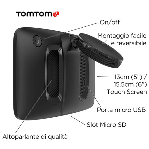 TomTom GO Classic navigatore Fisso 12,7 cm (5") Touch screen 201 g Nero