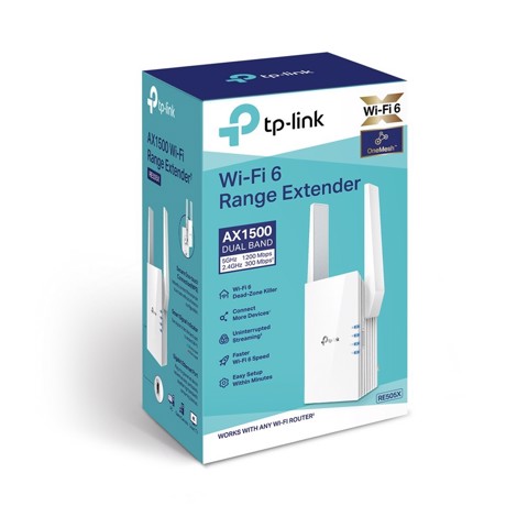 TP-Link RE505X Range Extender OneMesh Wi-Fi 6 AX1500