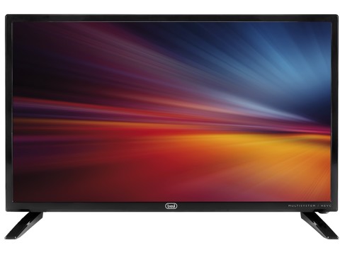 Trevi TV LED 24" HD con ricevitore DVBT-T2/DVBS-S" con codec H.265 10 Bit e Alimentatore 12V 3A con adattatore di rete