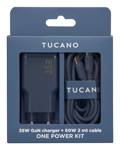 Tucano 9274627 Caricabatterie per dispositivi mobili Smartphone, Computer portatile Blu AC Ricarica rapida Interno