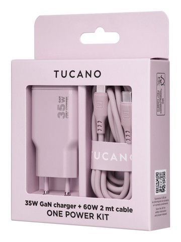 Tucano 9274628 Caricabatterie per dispositivi mobili Smartphone, Computer portatile Rosa AC Ricarica rapida Interno