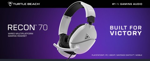 Turtle Beach Recon 70 Bianco PlayStation Cuffie da Gioco Multipiattaforma for PS5, PS4, Xbox Series X o S, Xbox One, PC e Mobile