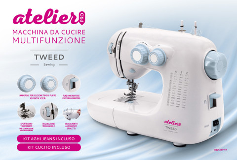 TWEED Atelier Macchina da cucire automatica 42 operazioni braccio libero XDSM707