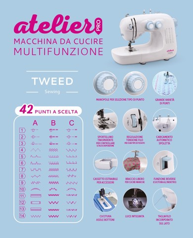 TWEED Atelier Macchina da cucire automatica Elettrico