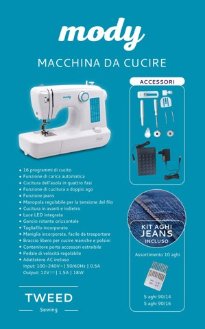 TWEED Mody Macchina da cucire automatica Elettrico