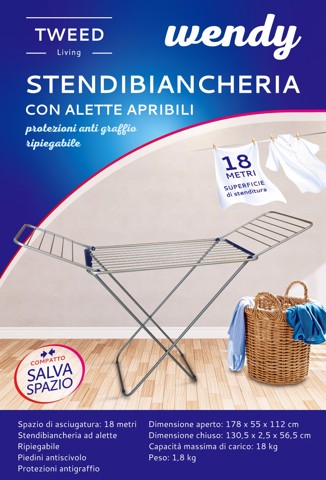 TWEED Stendibiancheria Con Alette Apribili