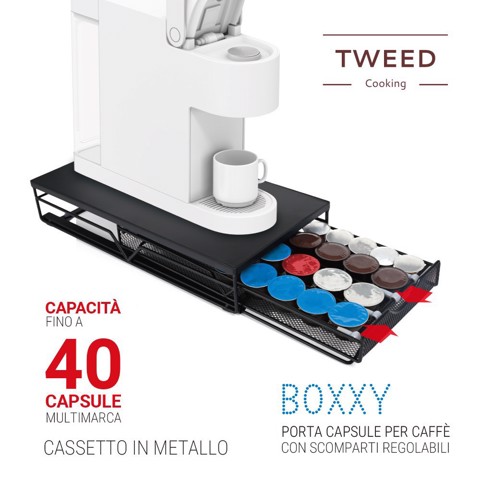 TWEED TW143 contenitore per capsule di caffè 40 capsule Metallo Nero