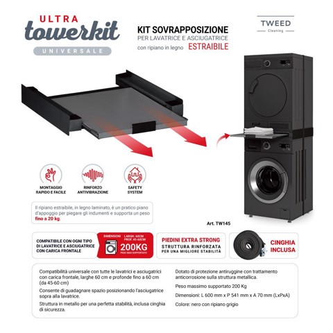 TWEED TW145 accessorio e componente per lavatrice Kit di sovrapposizione 1 pz
