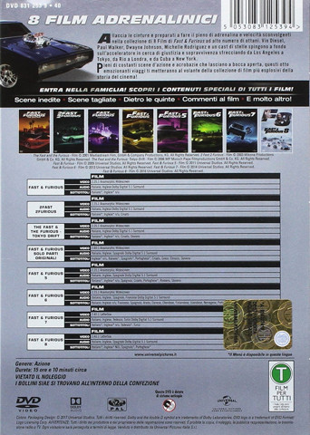 Universal Pictures Fast & Furious 8 Movie Collection, DVD 2D Inglese, ESP, Francese, ITA