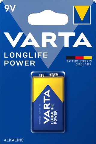 Varta Longlife Power, Batteria Alcalina, 9V, E-Block, 6LP3146