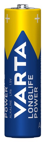 Varta Longlife Power, Batteria Alcalina, AA, Mignon, LR6, 1.5V, Blister da 4, Made in Germany