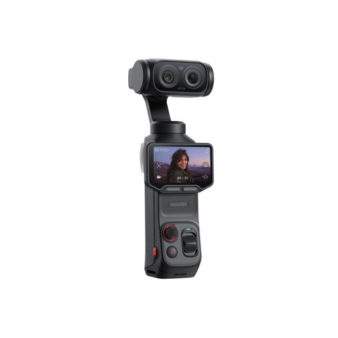 Videocamera 8K con gimbal, doppio obiettivo Leica, zoom fino a 12x, touchscreen OLED rimovibile da 2" e stabilizzazione a 3 assi.