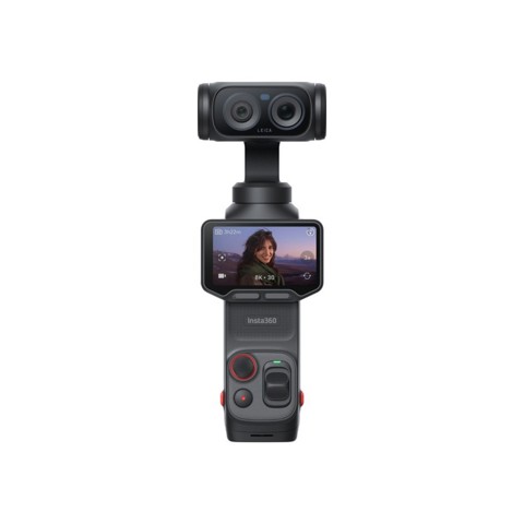 Videocamera 8K con gimbal, doppio obiettivo Leica, zoom fino a 12x, touchscreen OLED rimovibile da 2" e stabilizzazione a 3 assi.