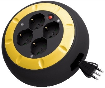 Vimar 0P32711 prolunghe e multiple 5 m 4 presa(e) AC Nero, Giallo